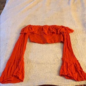 Urban Outfitters Bright Orange Crop Top